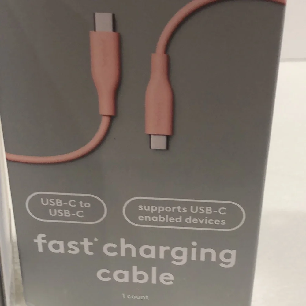 Heyday Donut Wall Charger with Pink USB-C Cable NWT